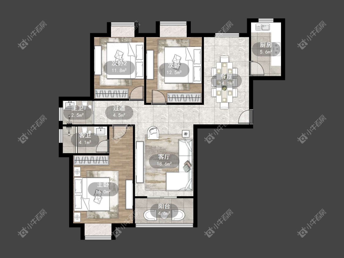 镇江华都锦城在售二手房源户型图_小牛看房