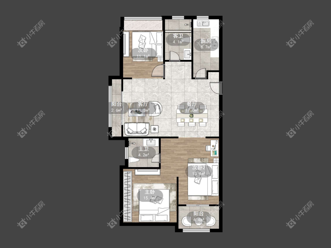 镇江翡翠林花园（天福花园）在售二手房源户型图_小牛看房