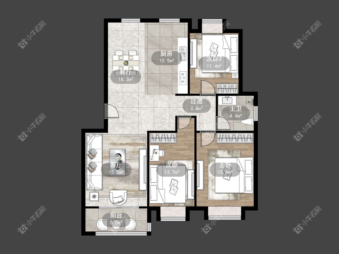 镇江欧洲城在售二手房源户型图_小牛看房