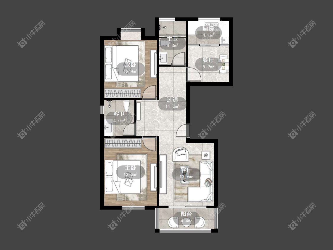 镇江名仕苑在售二手房源户型图_小牛看房