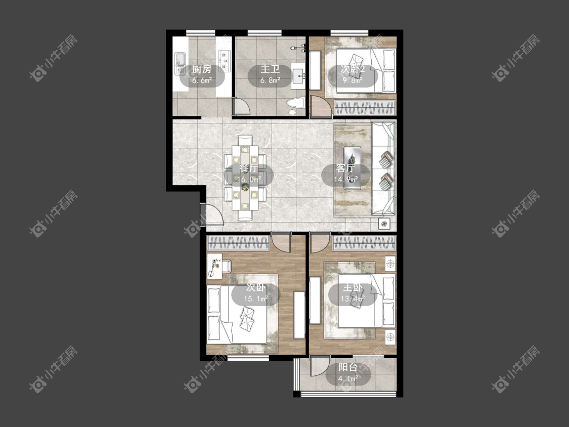 镇江大桥南苑在售二手房源户型图_小牛看房