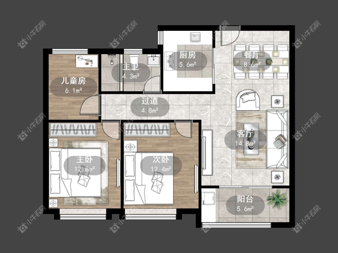 镇江中南君悦府中南一期在售二手房源户型图_小牛看房