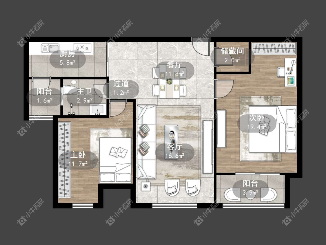 镇江汇金天地在售二手房源户型图_小牛看房