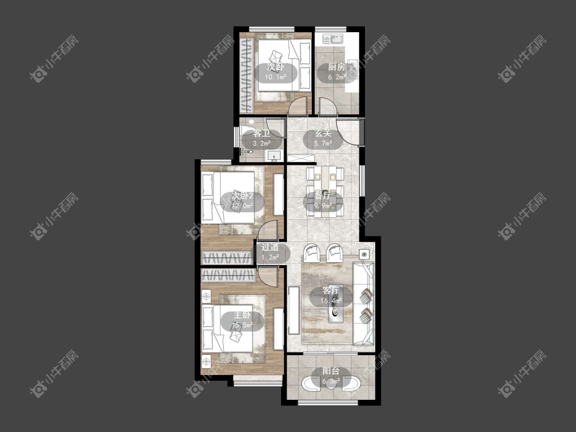 镇江紫竹园在售二手房源户型图_小牛看房