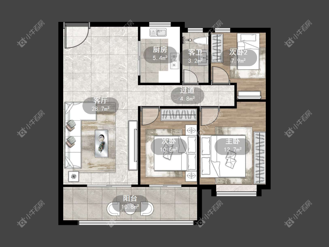 镇江中海时代都会在售二手房源户型图_小牛看房
