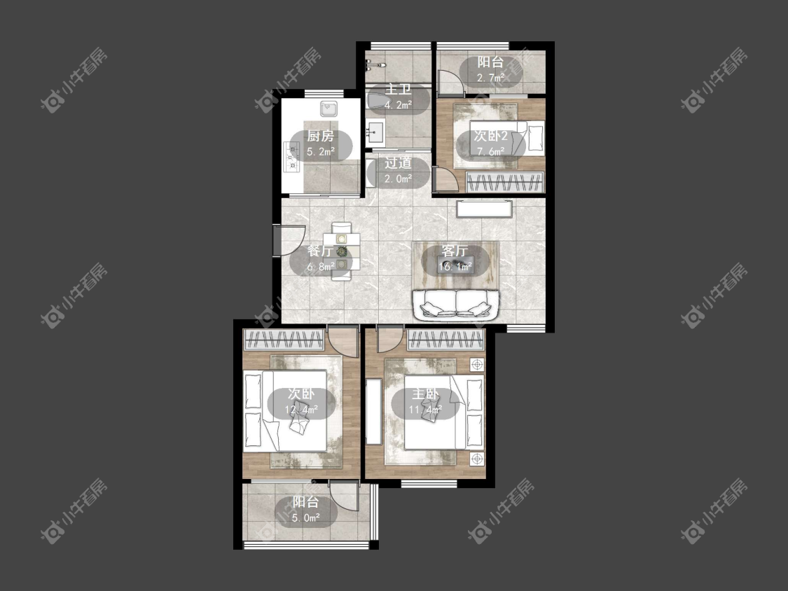 镇江百合苑在售二手房源户型图_小牛看房