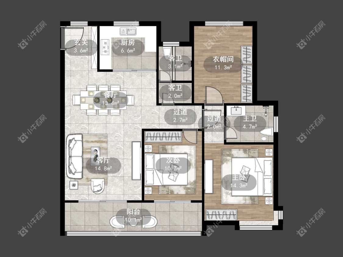 镇江中南君悦府中南一期在售二手房源户型图_小牛看房
