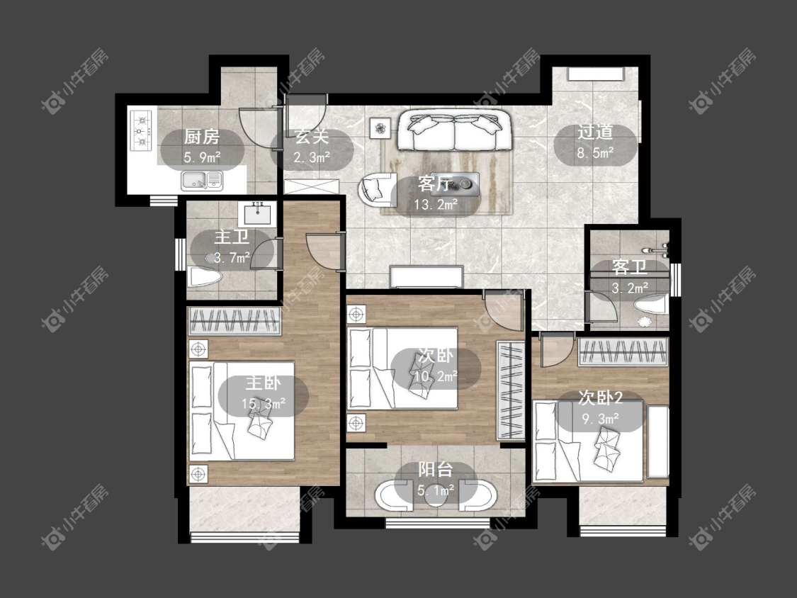 镇江吾悦华府（丹阳）在售二手房源户型图_小牛看房