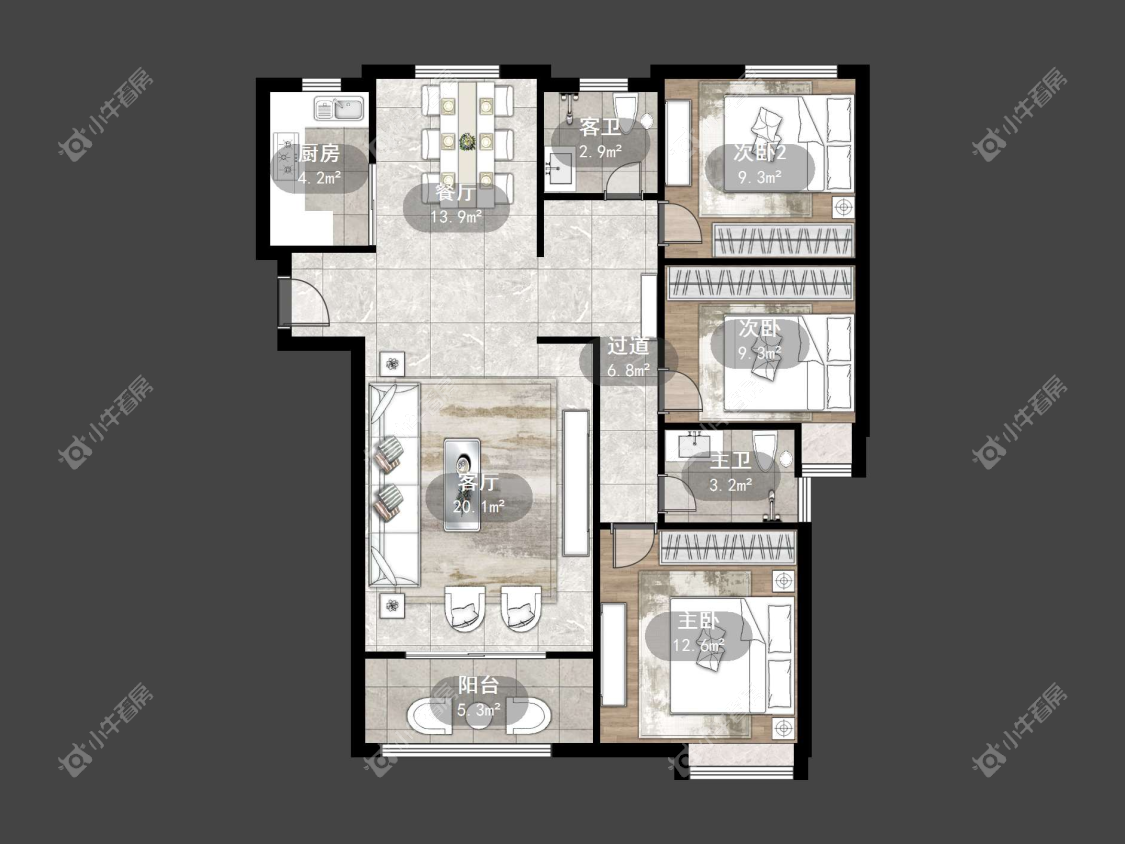 镇江金桥世纪城在售二手房源户型图_小牛看房