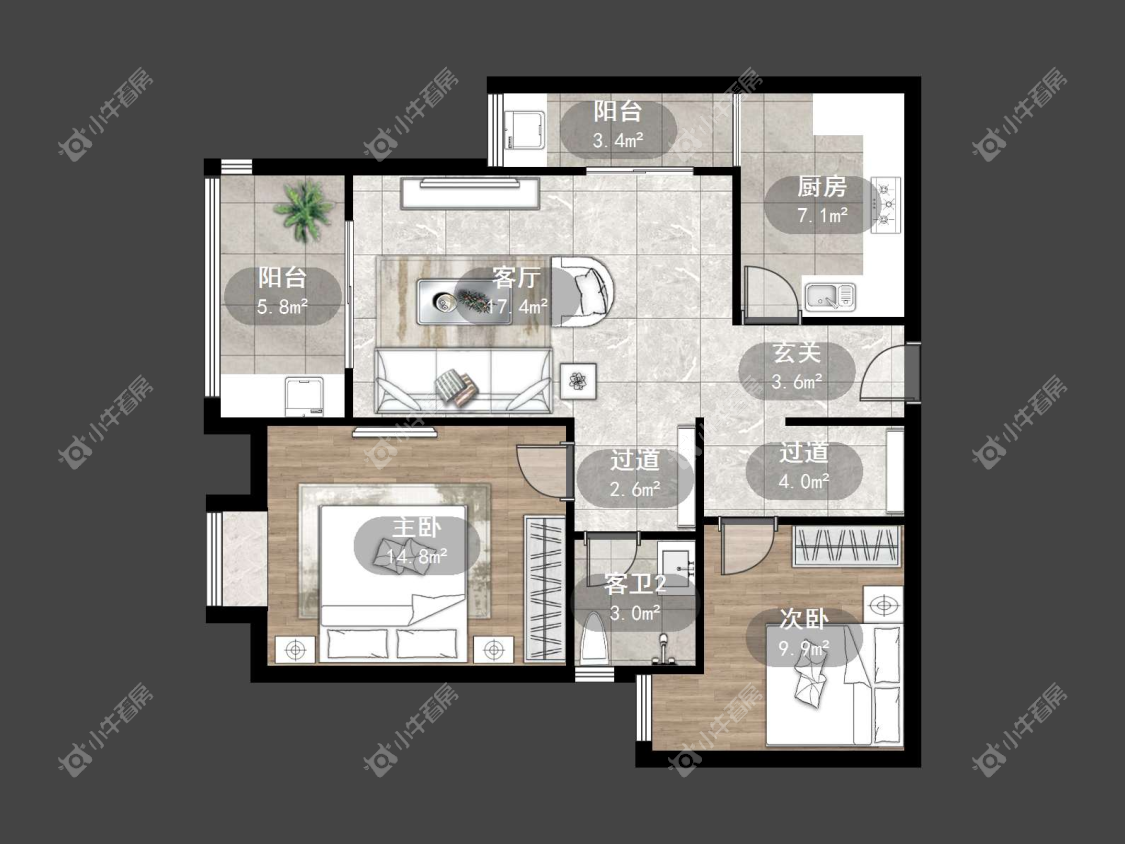 镇江嘉荟新城在售二手房源户型图_小牛看房