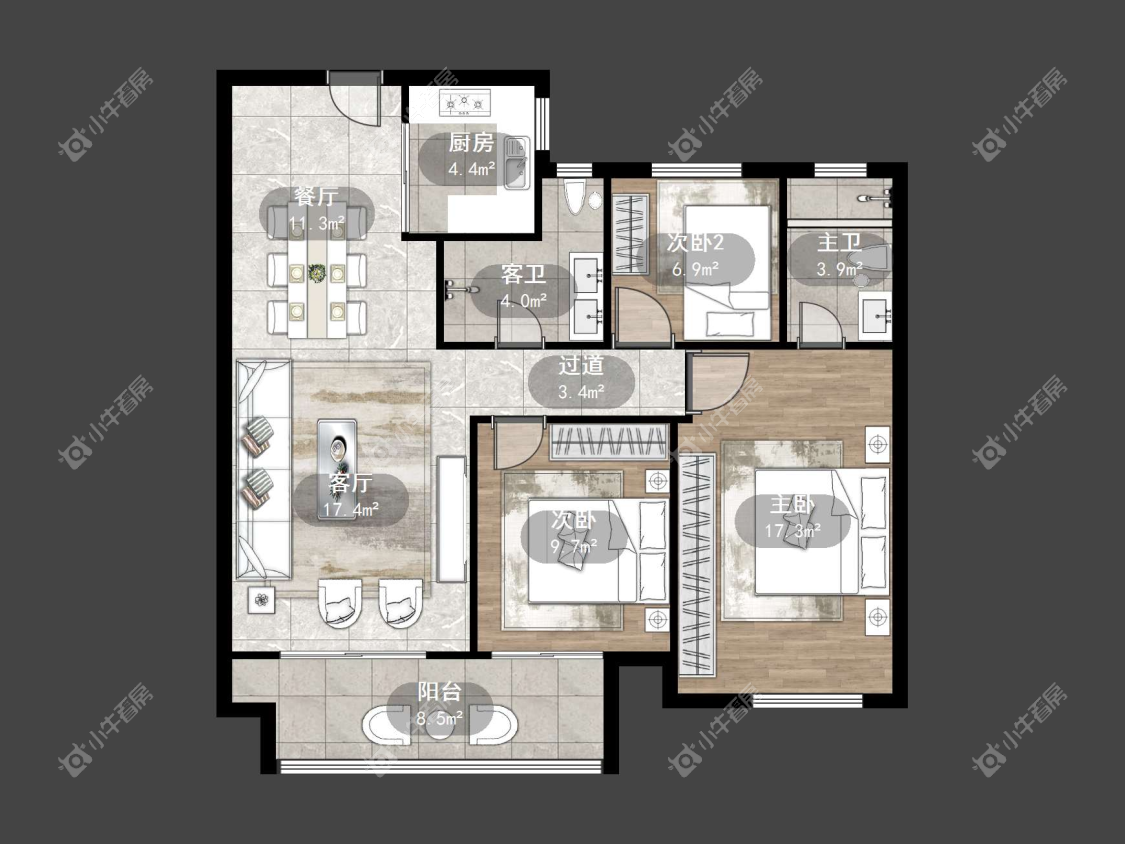 镇江中南熙悦城中南二期在售二手房源户型图_小牛看房