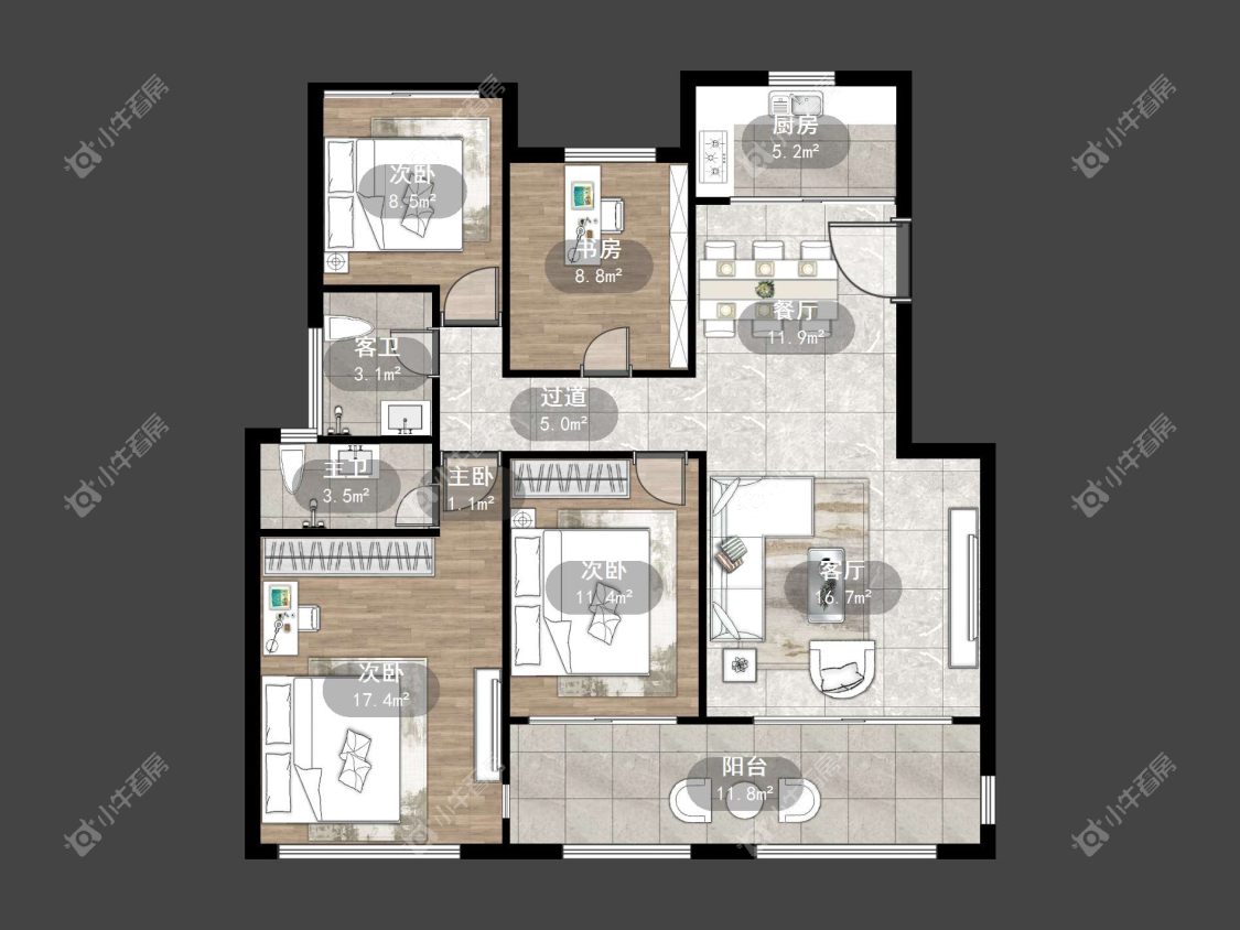 镇江中南君悦府中南一期在售二手房源户型图_小牛看房