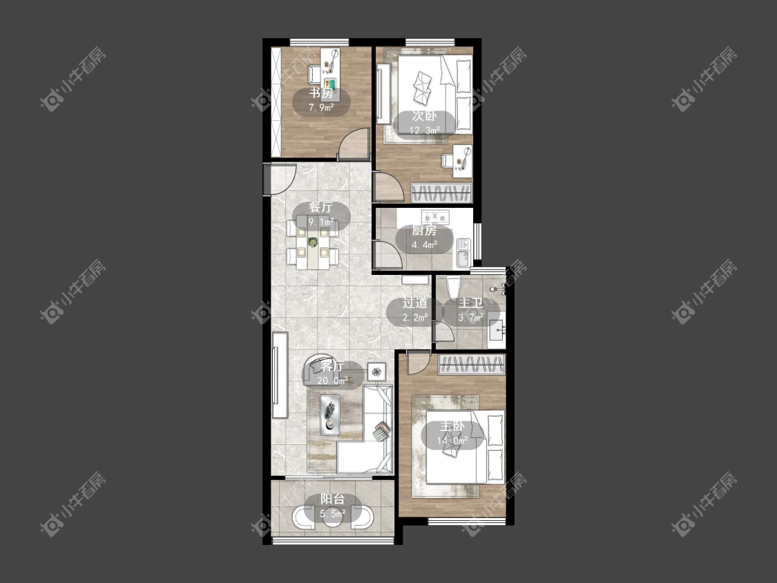 镇江华都幸福里在售二手房源户型图_小牛看房