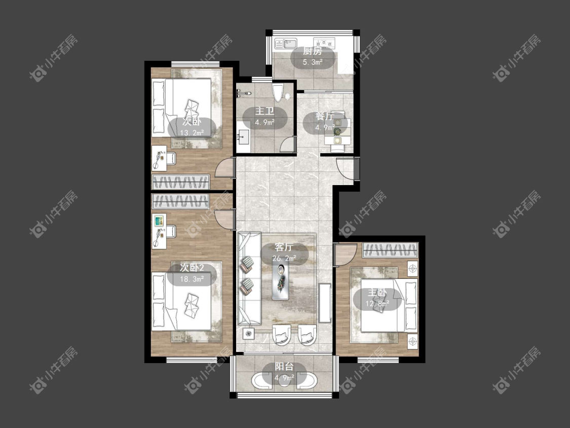 镇江幸福二区在售二手房源户型图_小牛看房