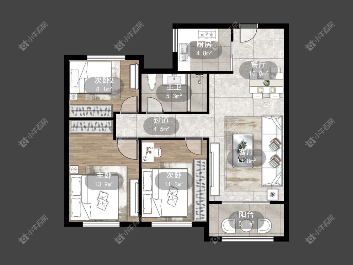 镇江华都幸福里在售二手房源户型图_小牛看房