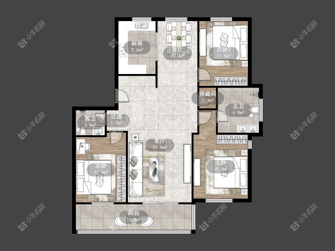 镇江凤凰郡在售二手房源户型图_小牛看房