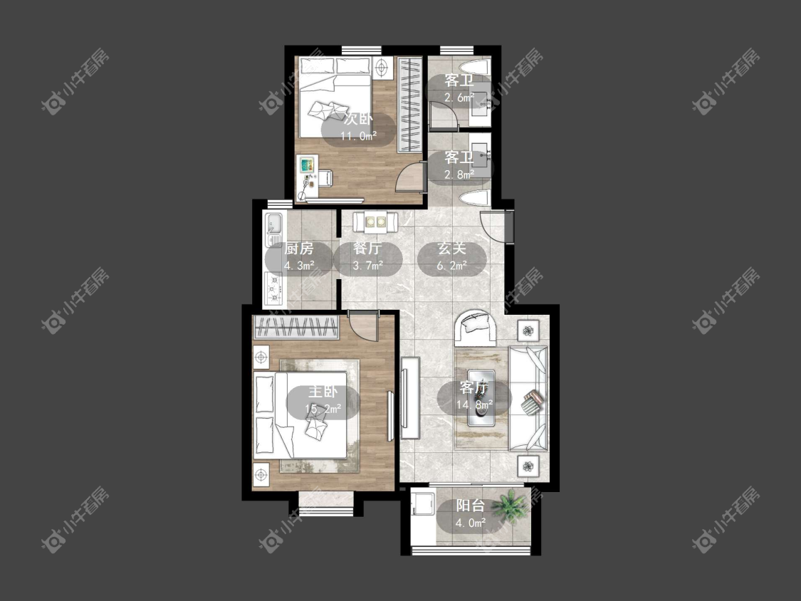 镇江普善人家在售二手房源户型图_小牛看房
