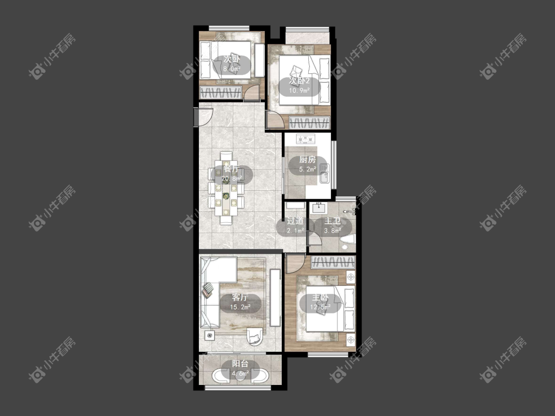 镇江华都幸福里在售二手房源户型图_小牛看房