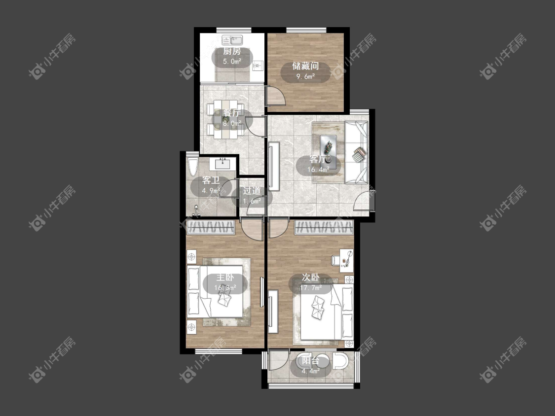 镇江华南新村在售二手房源户型图_小牛看房