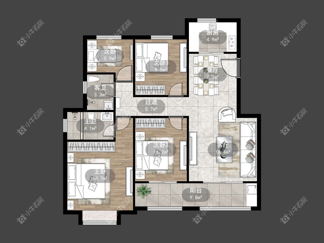 镇江中南君悦府中南一期在售二手房源户型图_小牛看房