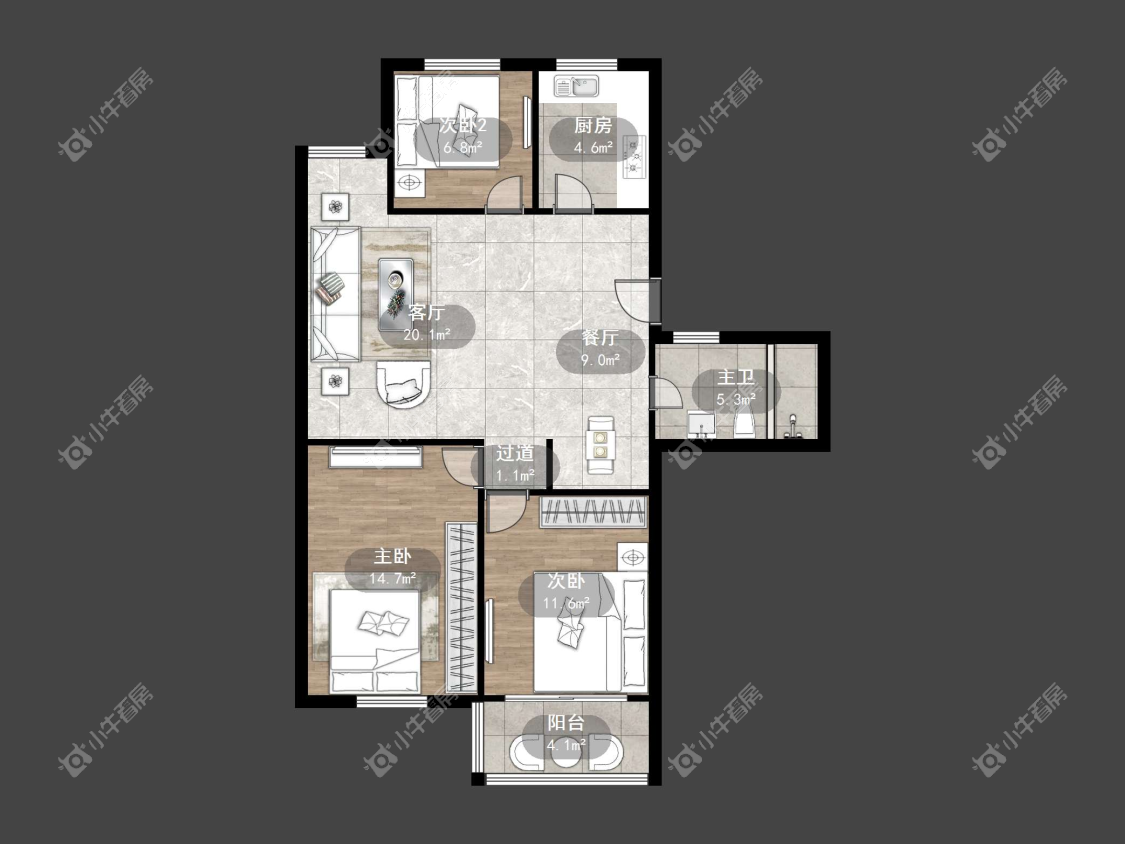 镇江温州城在售二手房源户型图_小牛看房