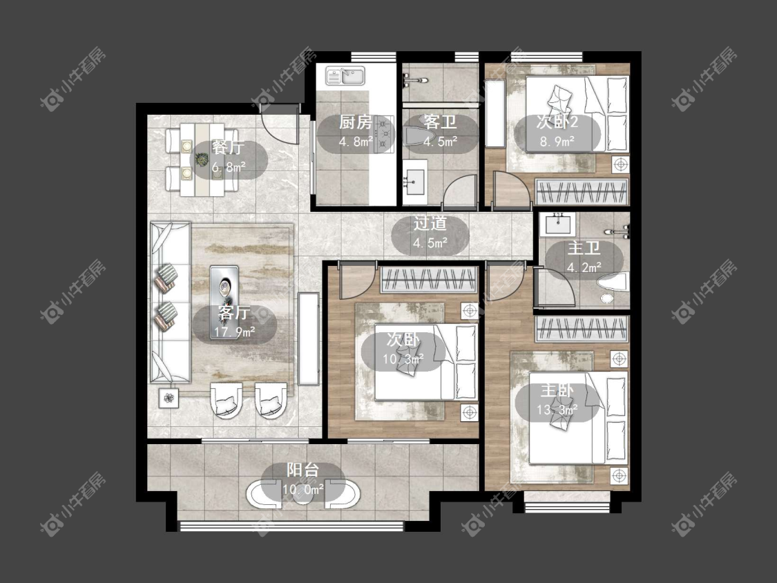 镇江信达香堤国际在售二手房源户型图_小牛看房