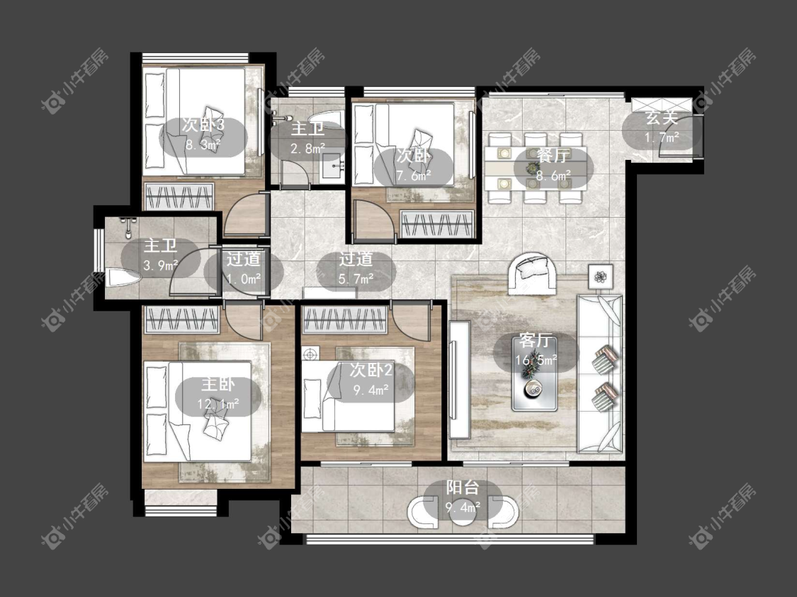 镇江中南君悦府中南一期在售二手房源户型图_小牛看房