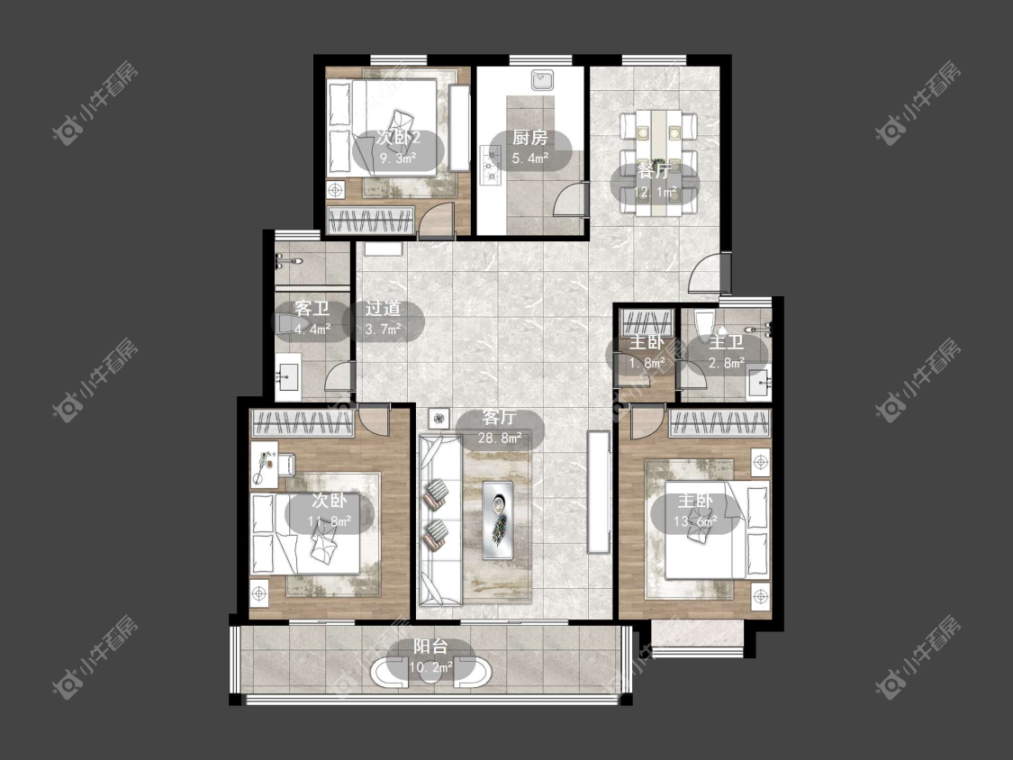 镇江中心嘉园在售二手房源户型图_小牛看房