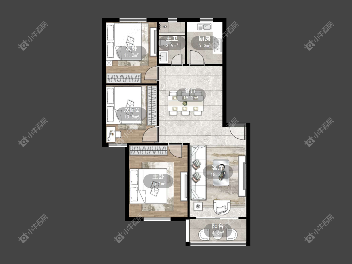 镇江天福花园在售二手房源户型图_小牛看房