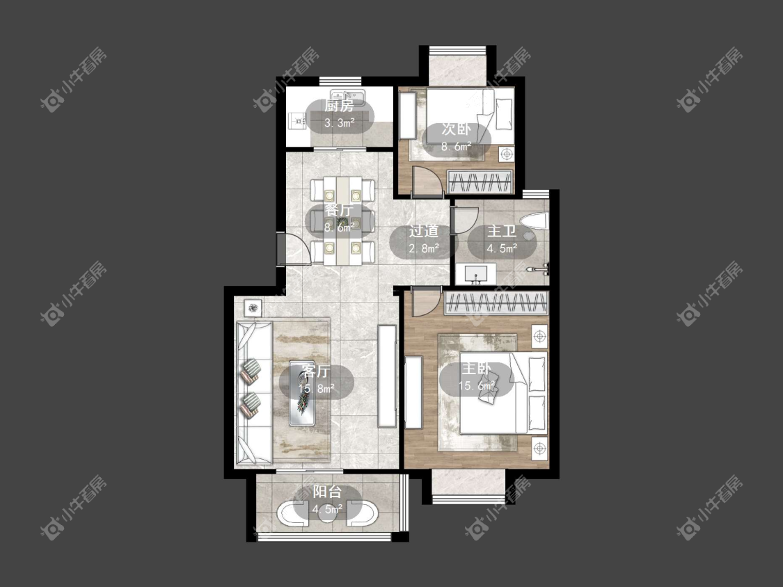 镇江西二环路55号在售二手房源户型图_小牛看房