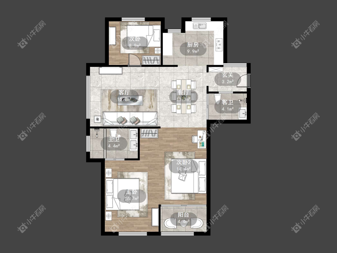 镇江丹凤国际在售二手房源户型图_小牛看房