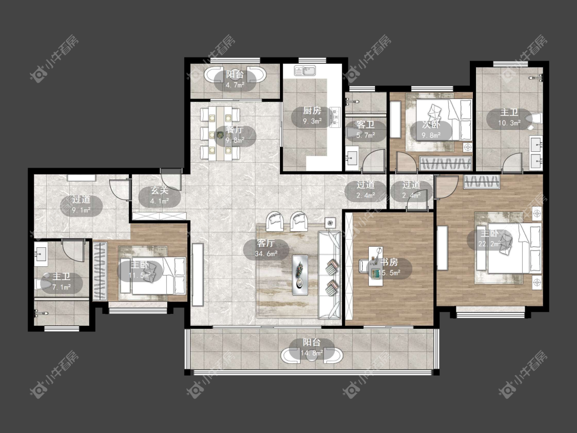 镇江中南君悦府中南一期在售二手房源户型图_小牛看房