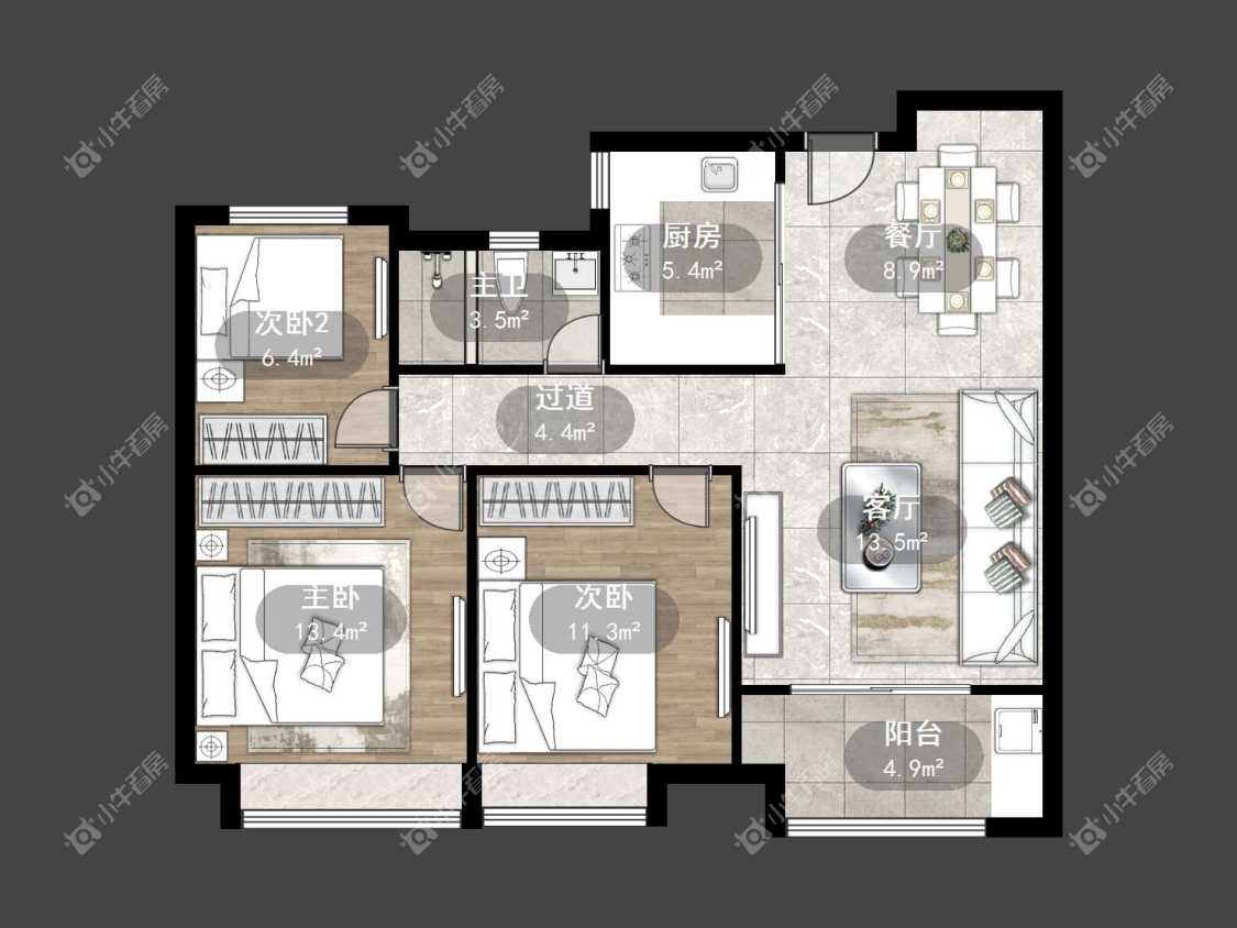 镇江中南君悦府中南一期在售二手房源户型图_小牛看房