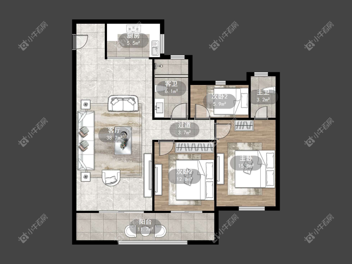 镇江金茂国际社区在售二手房源户型图_小牛看房