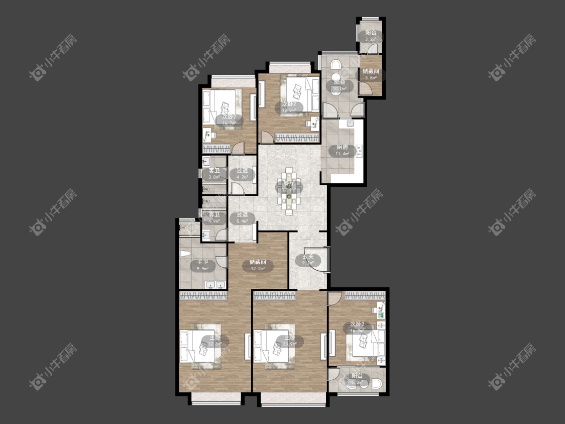 镇江恒大名都二三期在售二手房源户型图_小牛看房