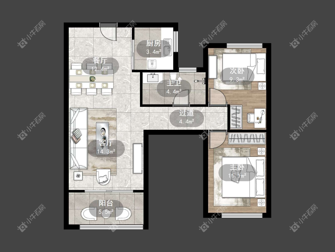 镇江华都幸福里在售二手房源户型图_小牛看房