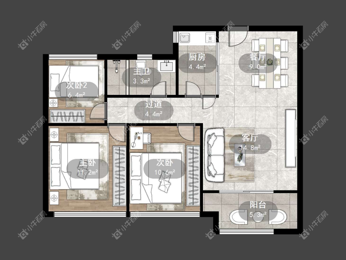 镇江中南君悦府中南一期在售二手房源户型图_小牛看房