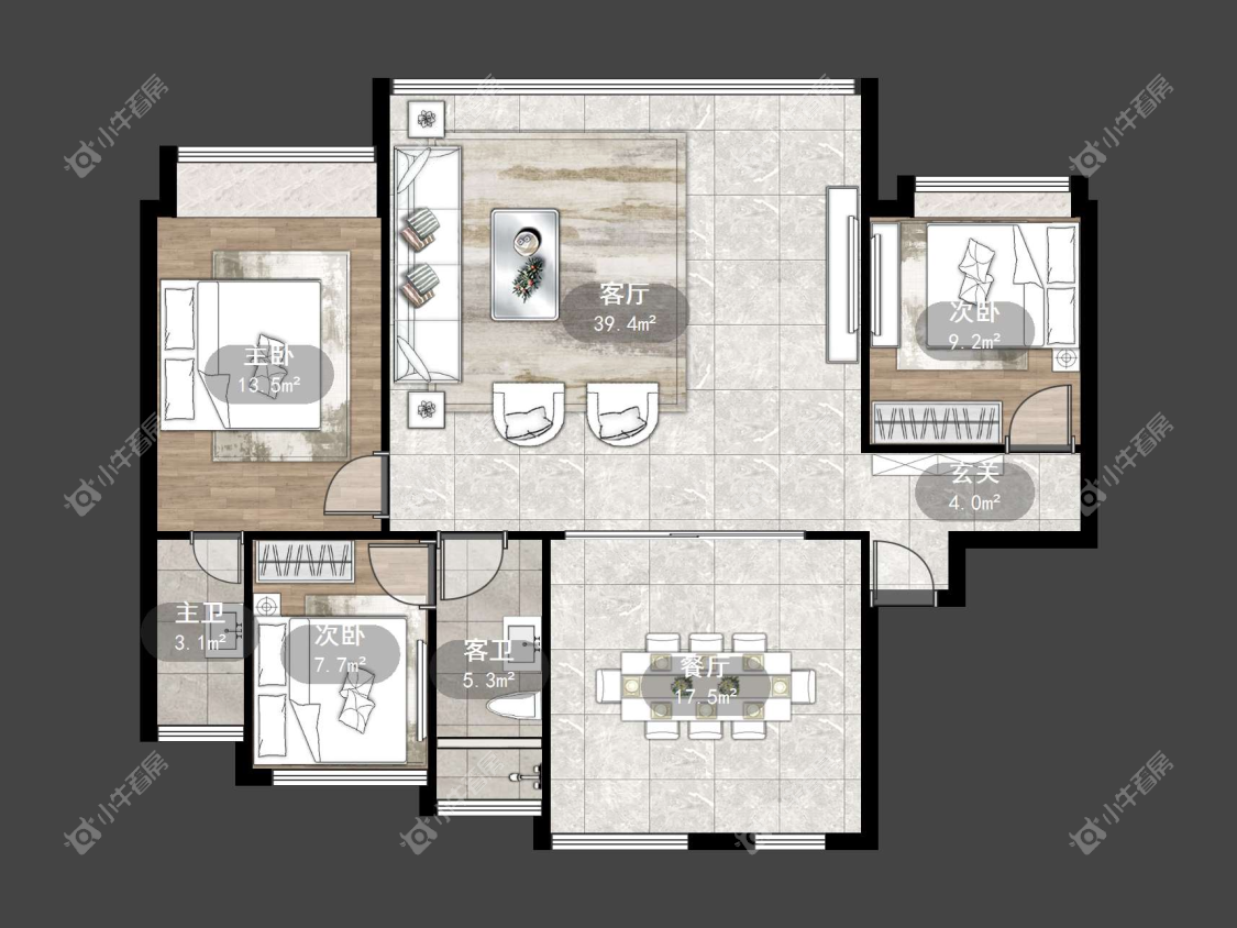 镇江远洋心里在售二手房源户型图_小牛看房