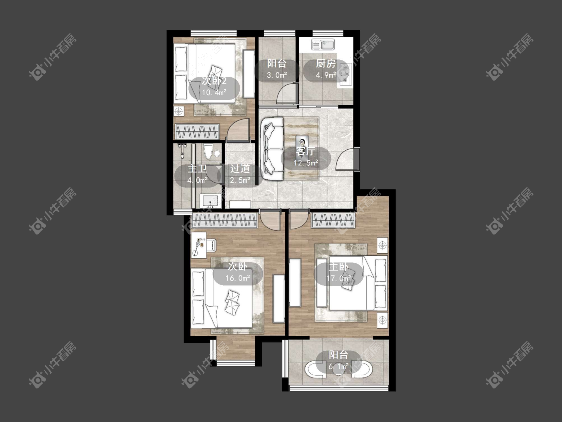 镇江海宇花园在售二手房源户型图_小牛看房
