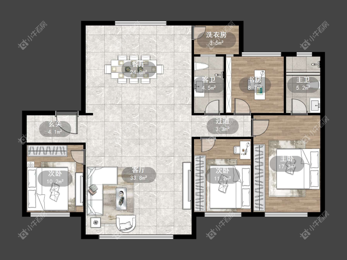 镇江金茂晓棠在售二手房源户型图_小牛看房