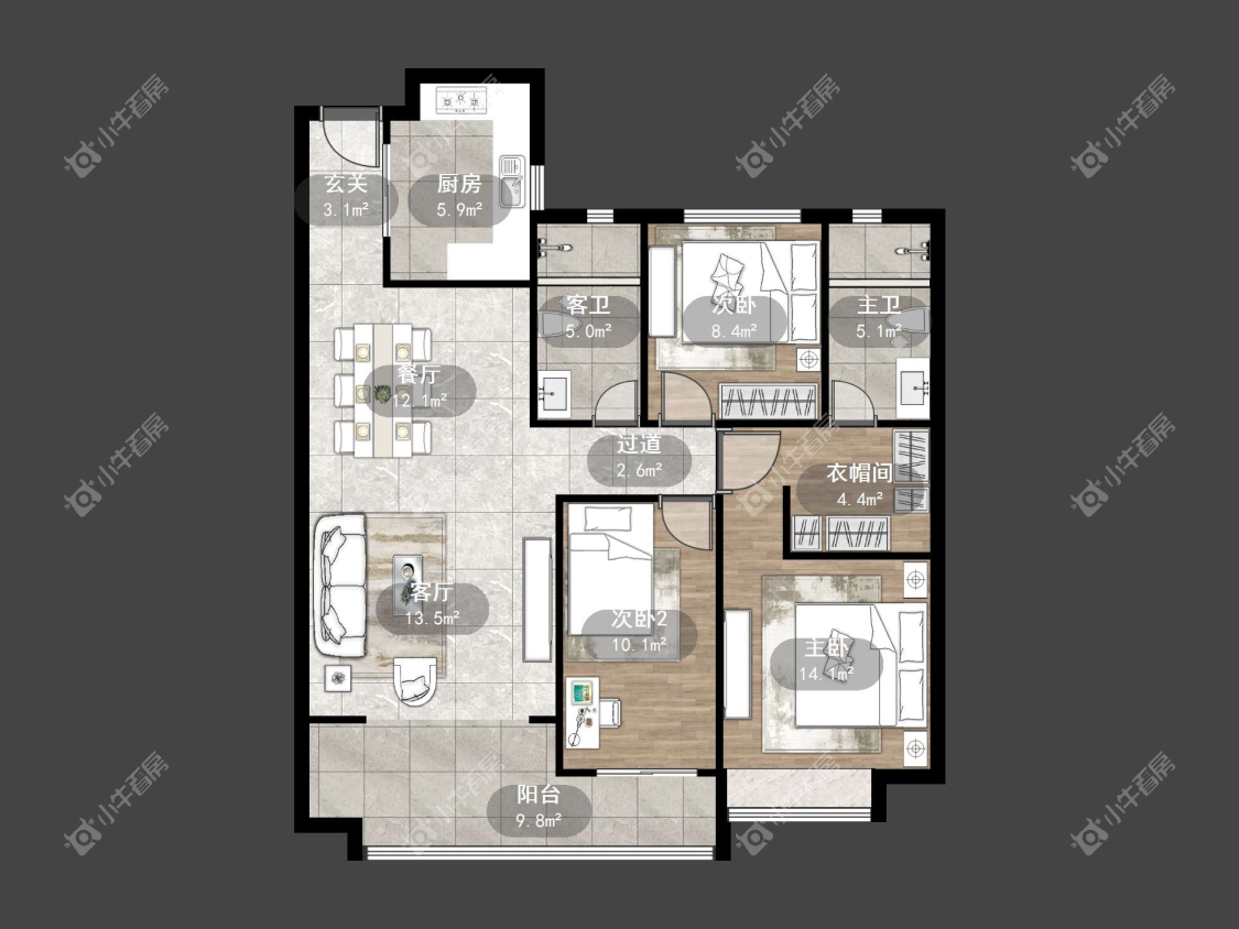 镇江恒大名都二三期在售二手房源户型图_小牛看房