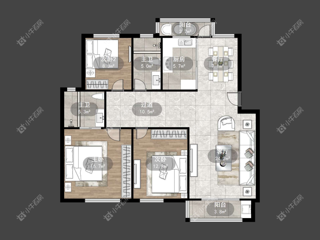 镇江天波城在售二手房源户型图_小牛看房