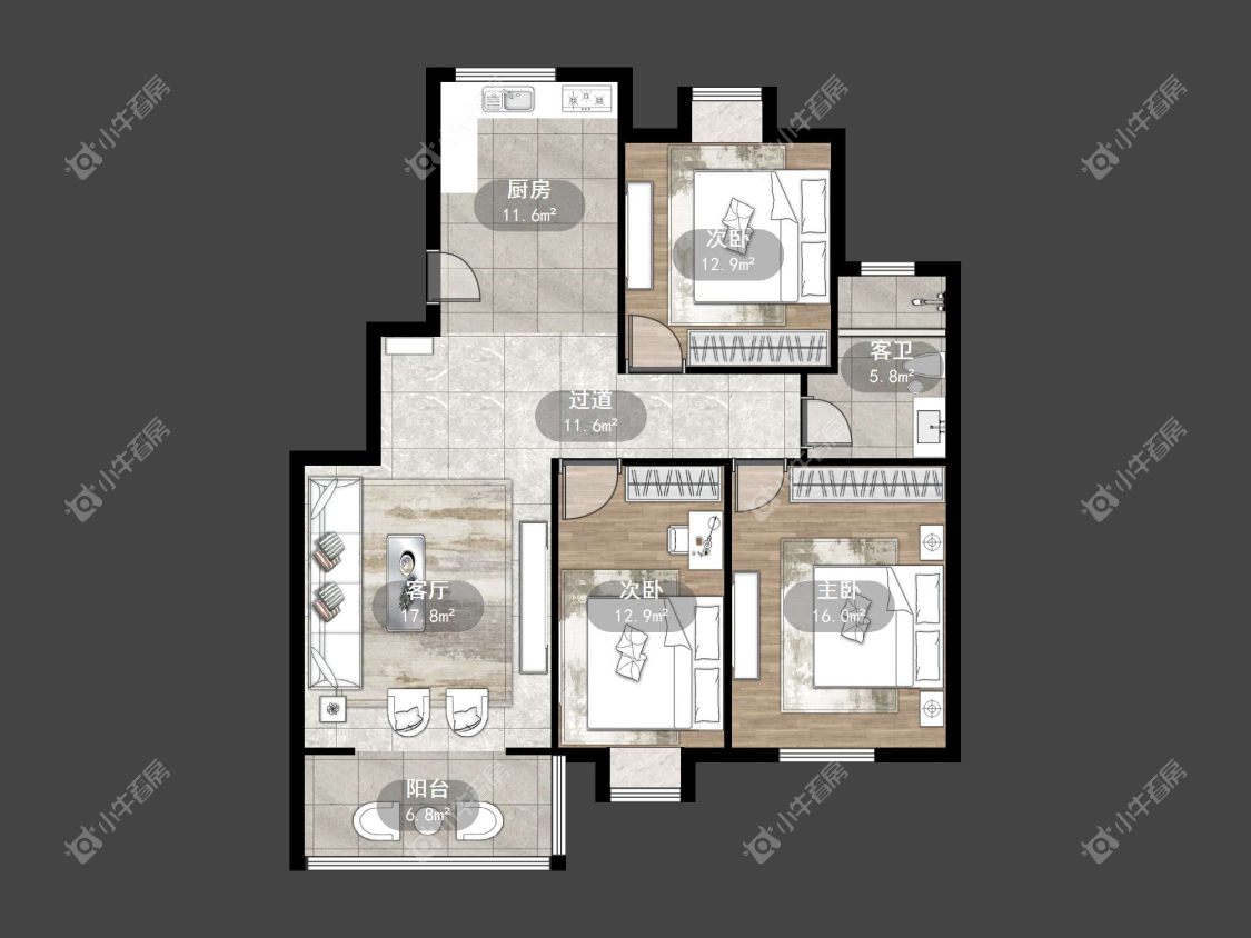 镇江凰嘉花苑在售二手房源户型图_小牛看房