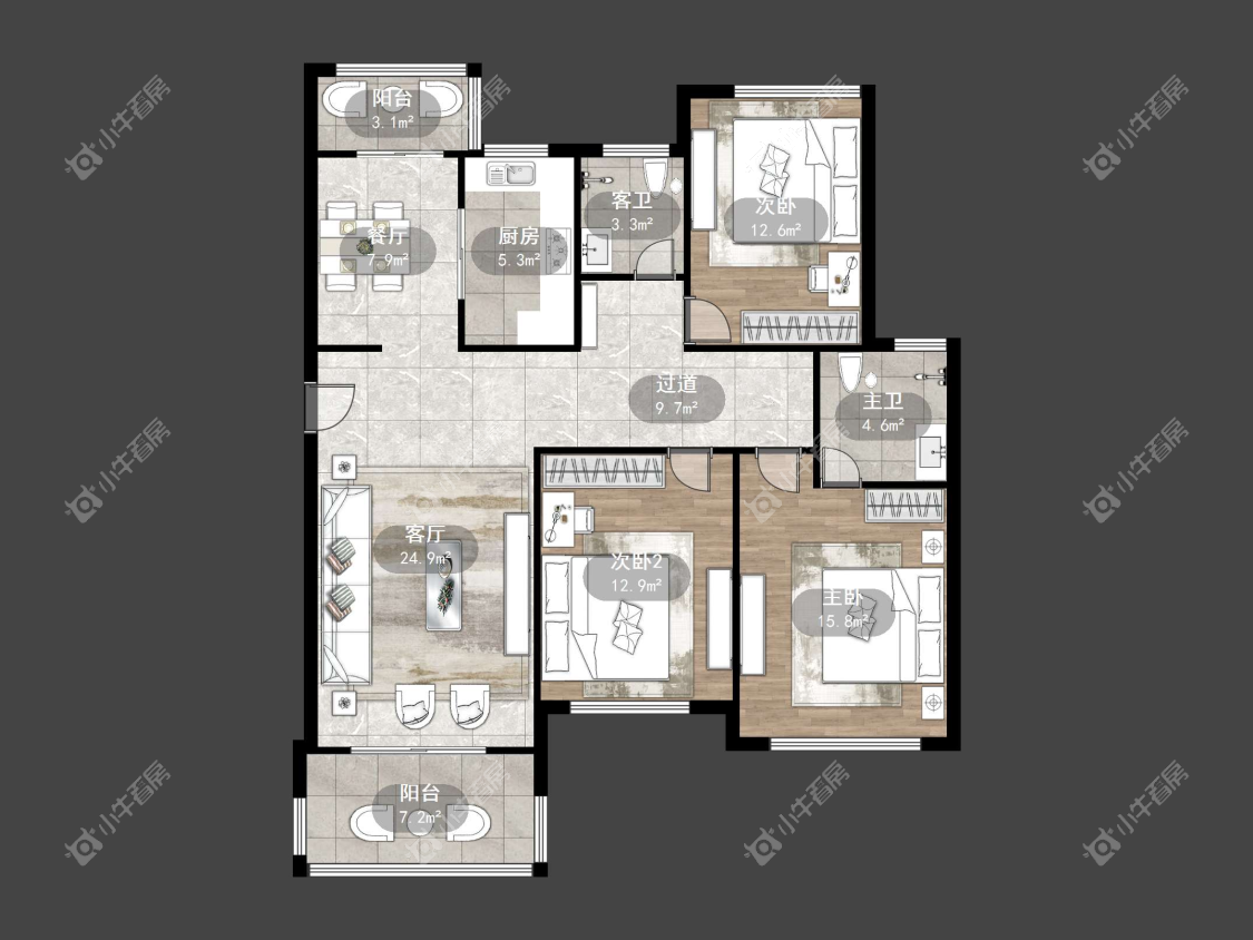 镇江御珑湾(丹阳)在售二手房源户型图_小牛看房
