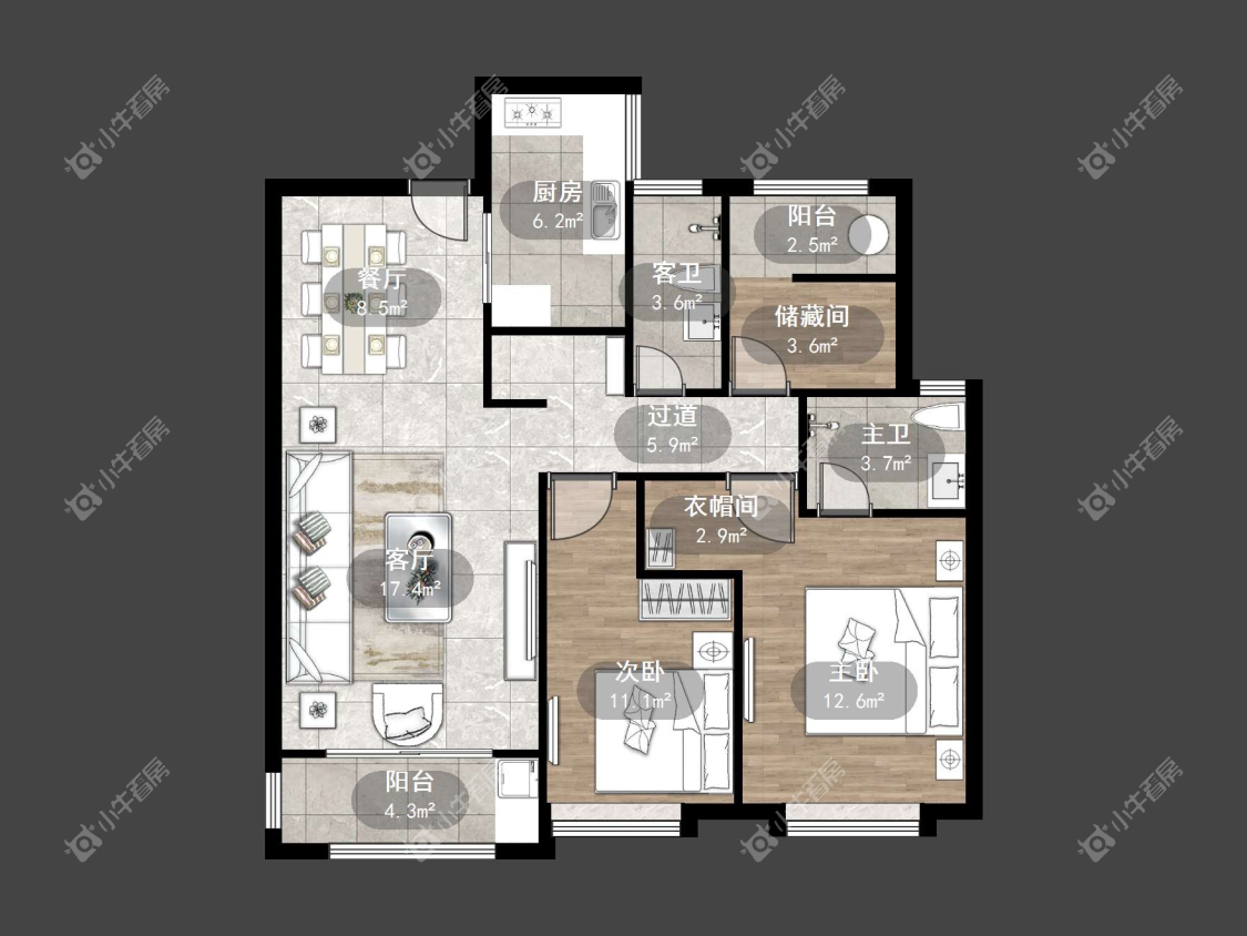 镇江爱家尚城在售二手房源户型图_小牛看房