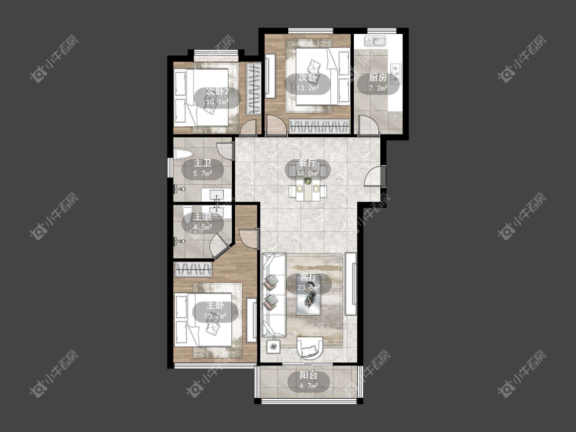 镇江练湖新城在售二手房源户型图_小牛看房