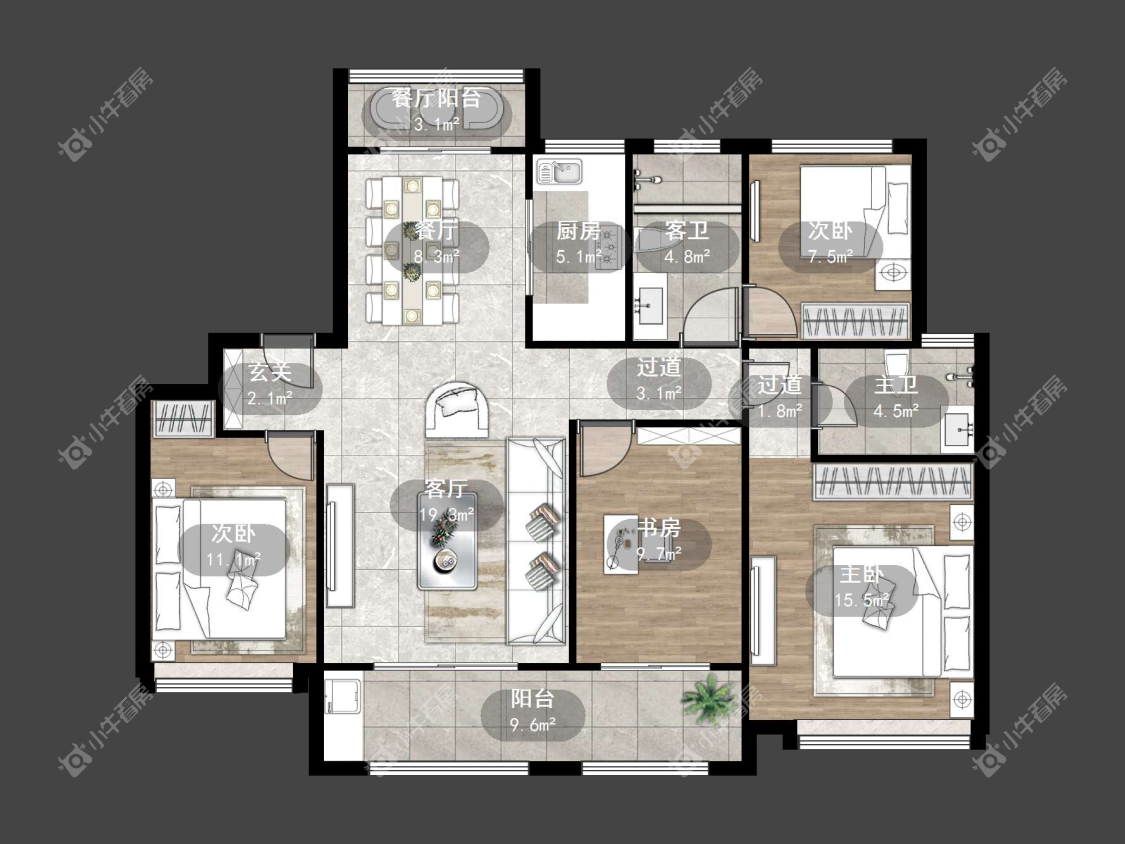 镇江中南君悦府中南一期在售二手房源户型图_小牛看房