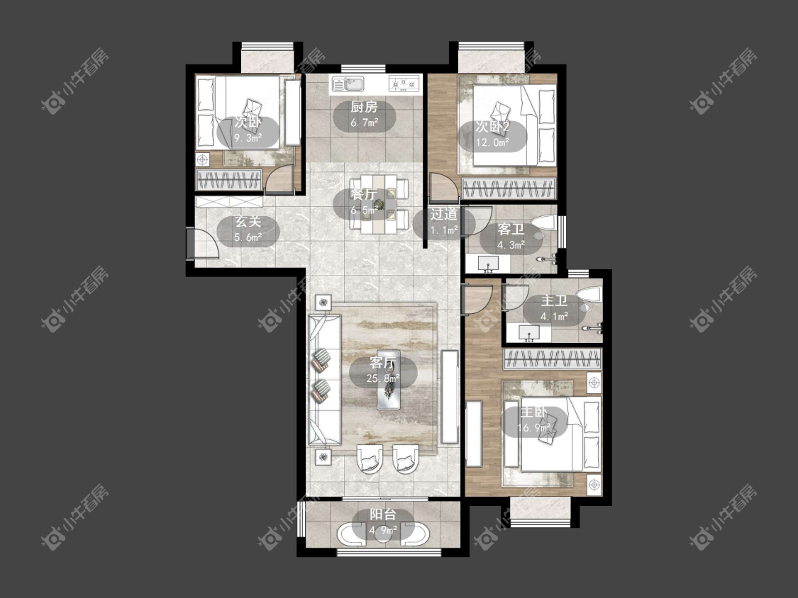 镇江汇金天地在售二手房源户型图_小牛看房