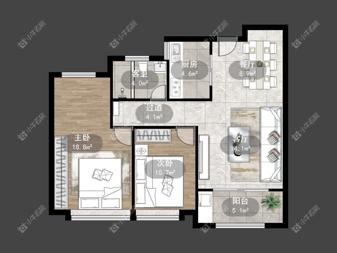 镇江中南君悦府中南一期在售二手房源户型图_小牛看房
