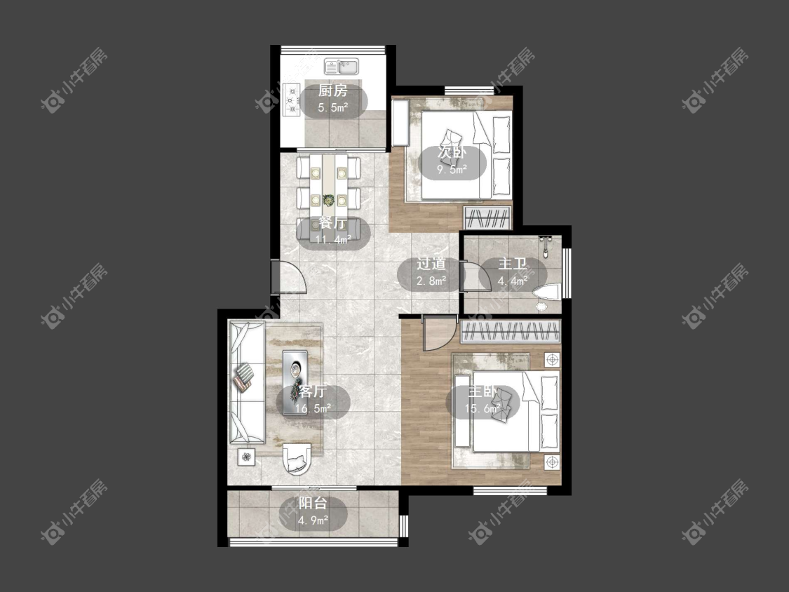 镇江天波城在售二手房源户型图_小牛看房